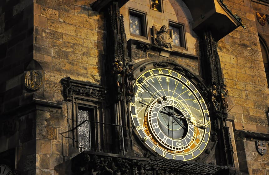 Die astronomische Uhr am Rathaus in Prag
