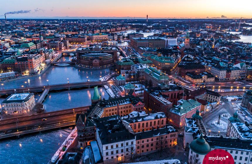 Städtereisen im Winter, Stockholm bei Nacht